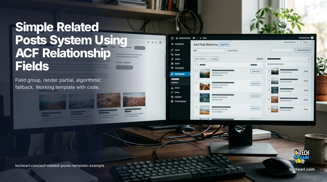 Editor-curated related posts on ACF Relationship: field group, render partial, algorithmic fallback when editor hasn't curated. Working code included.