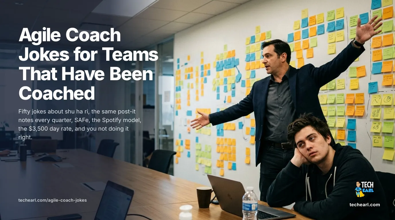 Agile coach jokes about shu ha ri, SAFe, the Spotify model, and the $3,500 day rate