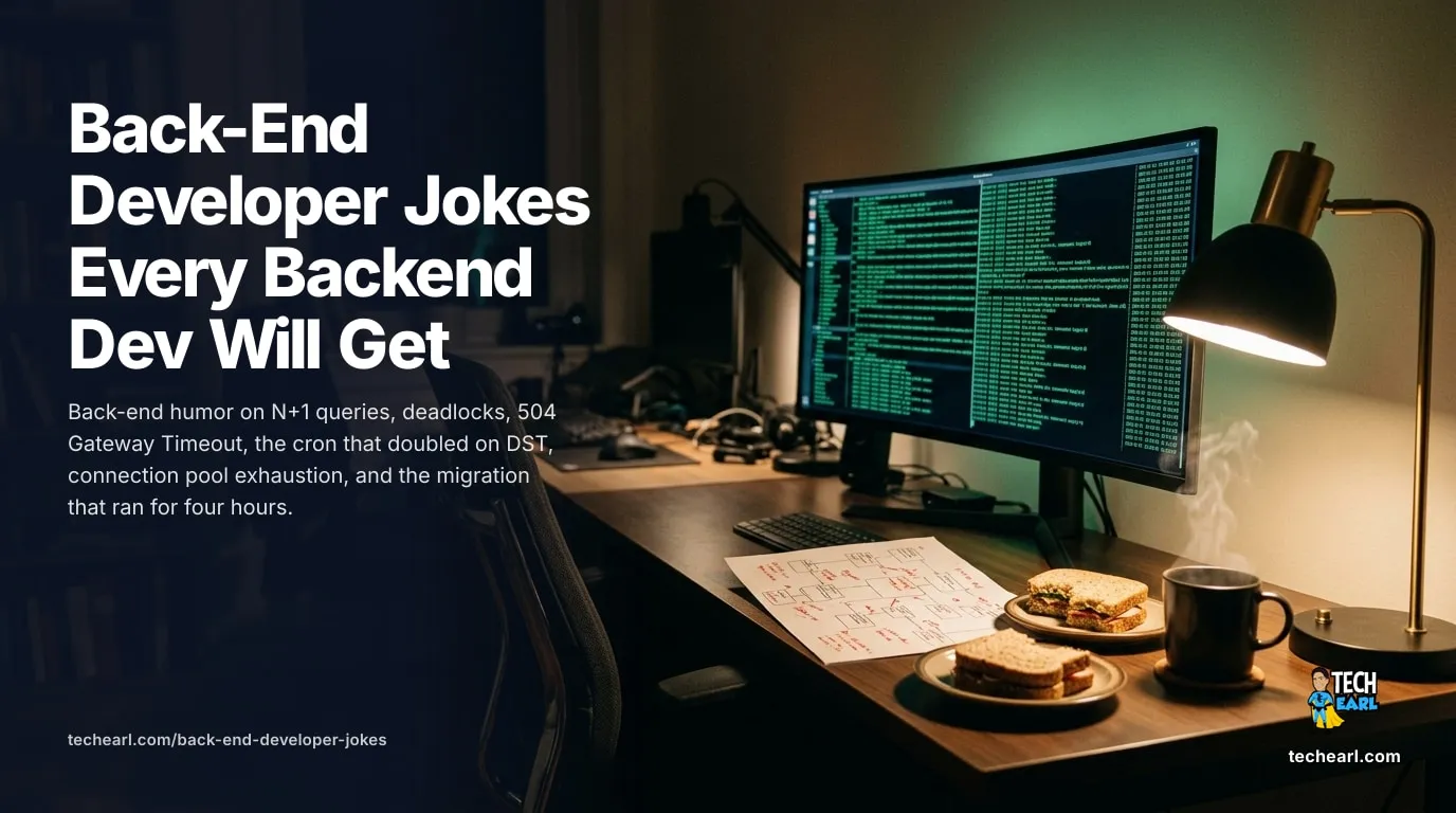 Developer Jokes by Role: Junior, Senior, Front-End, Back-End, and Tech Lead Back-end developer jokes about databases, APIs, and microservices