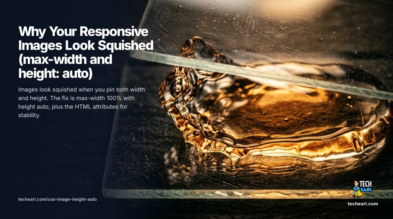 Why Your Responsive Images Look Squished (max-width and height: auto) Stop responsive images from looking squished with max-width 100% and height auto, keep the width and height HTML attributes for CLS, and use aspect-ratio and object-fit for fixed boxes.