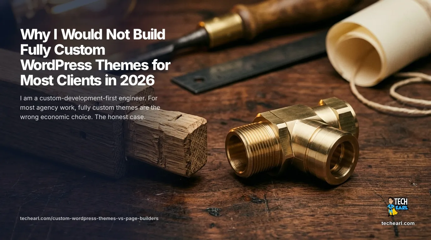 Honest economic case for picking reusable systems over from-scratch custom WordPress themes for most client work in 2026. From a custom-dev-first engineer.