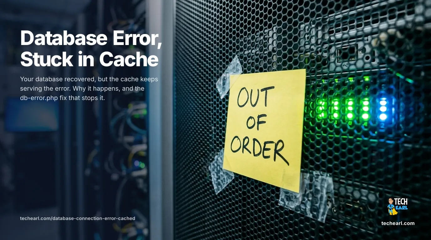 Fixing a cached database connection error in WordPress How to stop a WordPress database connection error from being cached and served after the database recovers