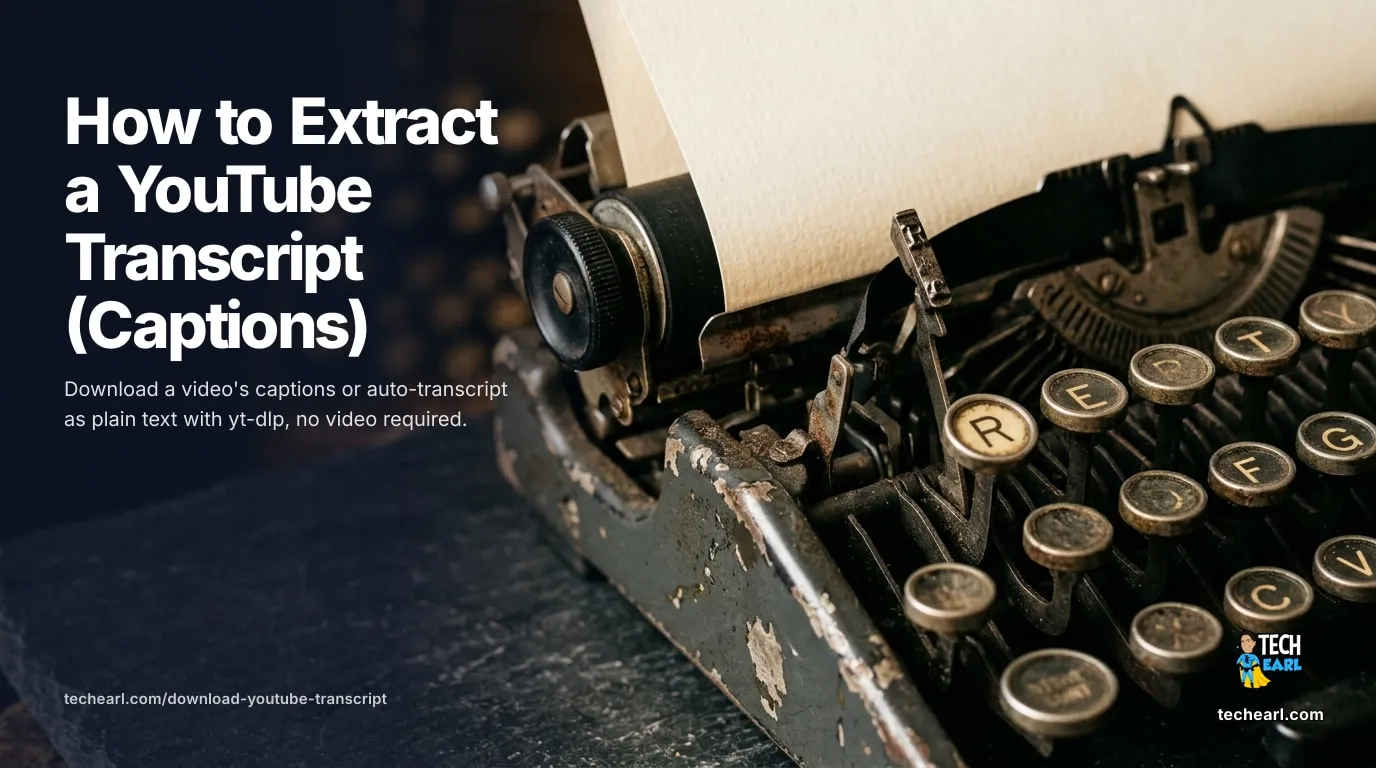 How to Extract a YouTube Transcript with yt-dlp Extract a YouTube video's transcript or captions from the command line with yt-dlp, download subtitles without the video, convert SRT/VTT to plain text, and transcribe with Whisper when none exist.
