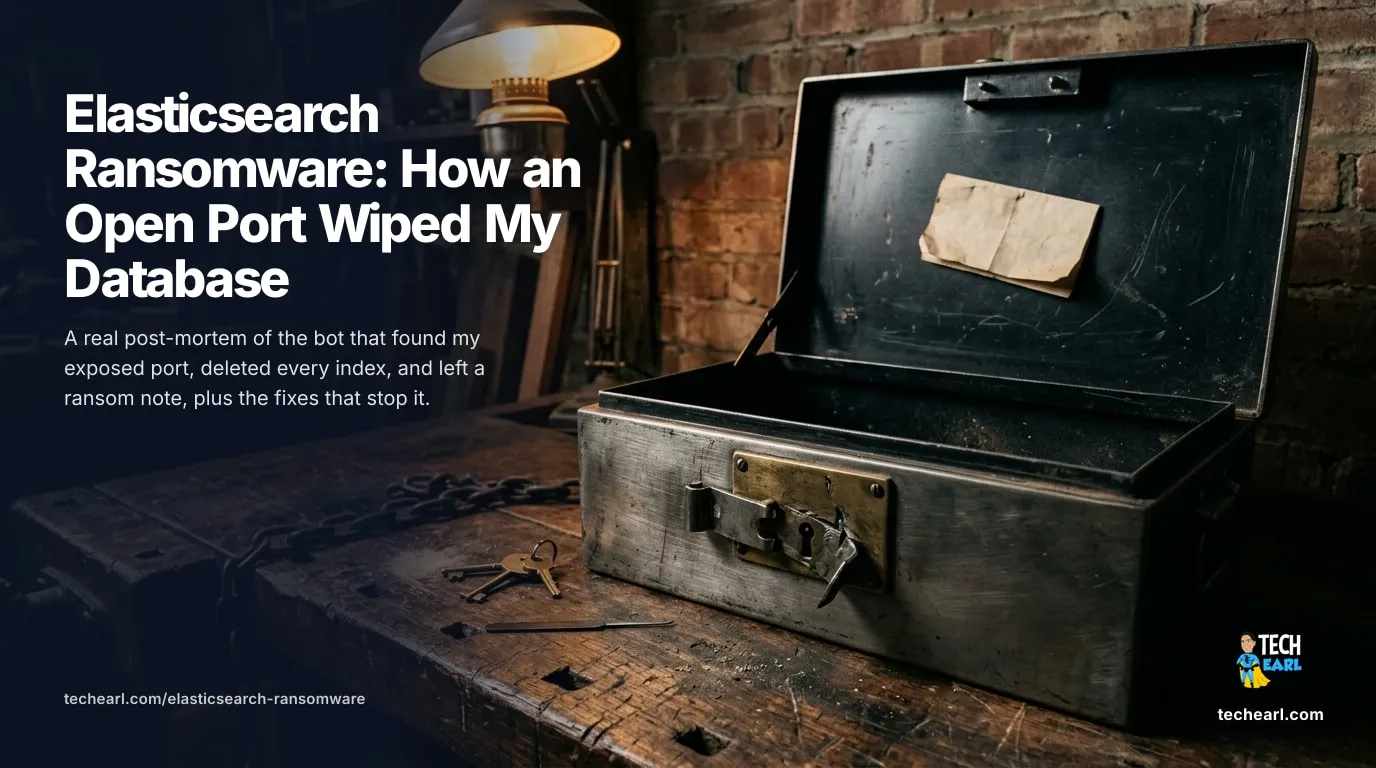 How Elasticsearch ransomware wipes your indices through an exposed port 9200 and leaves a read_me note. A real post-mortem, the attack mechanics, and the fixes that actually work.