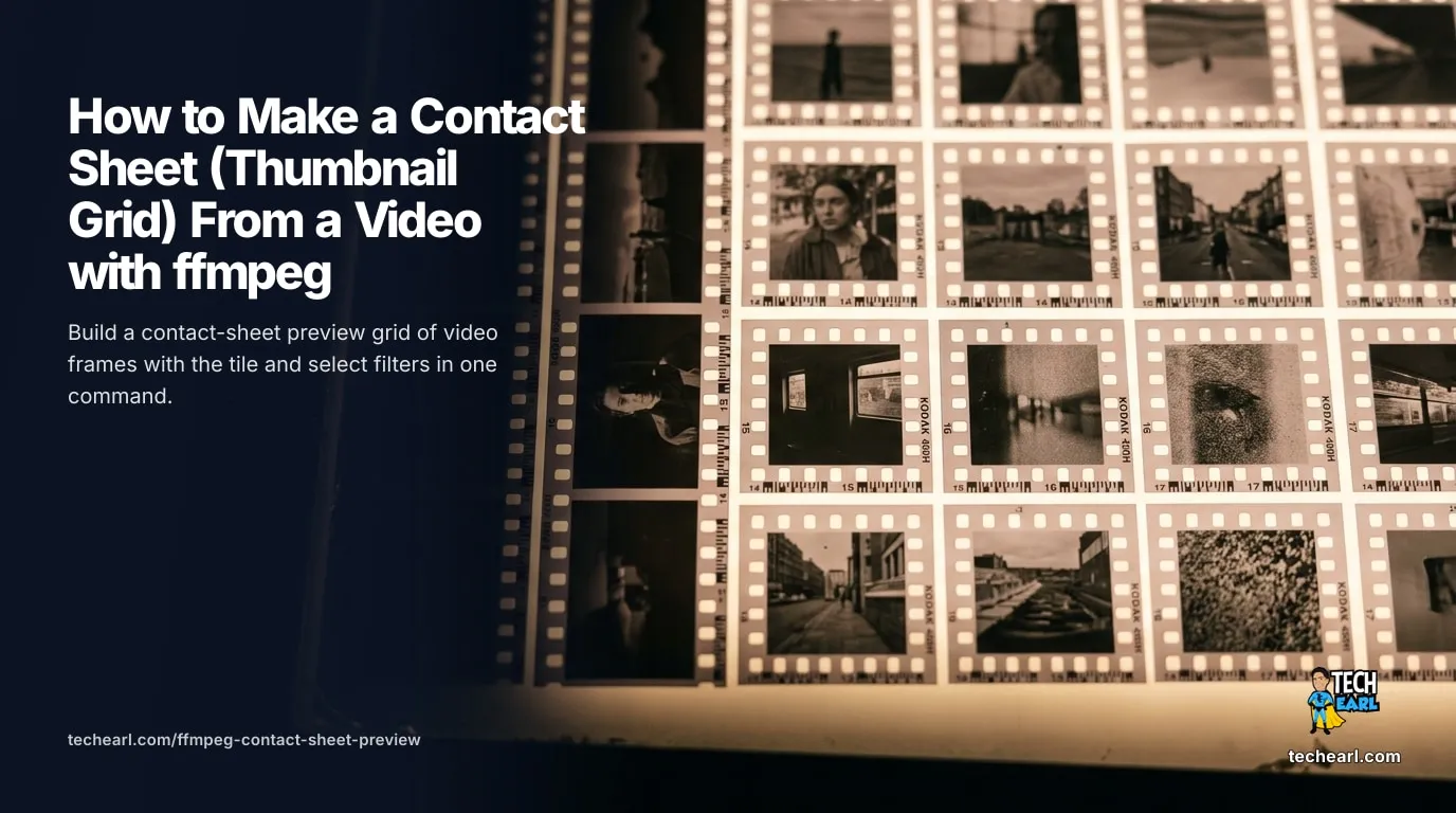 How to Make a Contact Sheet From a Video with ffmpeg Make a contact sheet from a video with one ffmpeg command: sample a frame every N seconds, scale it, and tile the frames into a single thumbnail-grid image.