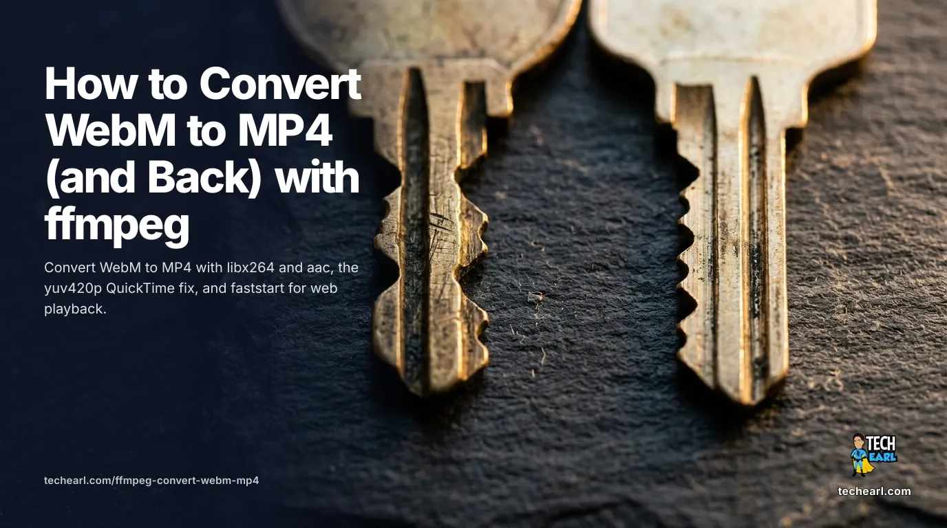 Convert WebM to MP4 with ffmpeg, re-encode VP9 and Opus into H.264 and AAC, fix the QuickTime black screen with yuv420p, and convert back to WebM with VP9 and Opus.