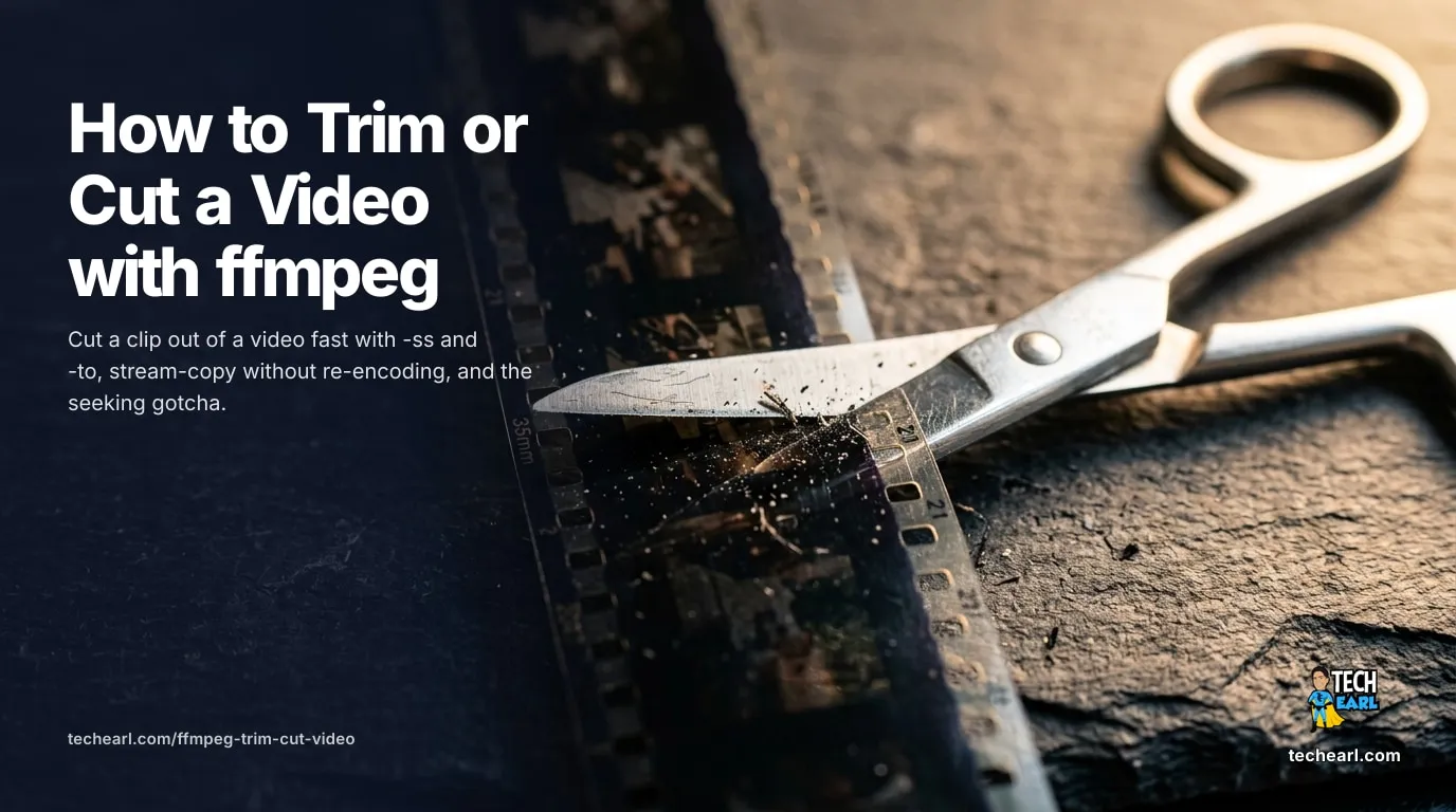 Trim or Cut a Video with ffmpeg (Fast and Frame-Accurate) Trim or cut a video from the command line with ffmpeg using -ss and -to or -t, the fast lossless stream-copy way and the frame-accurate re-encode.