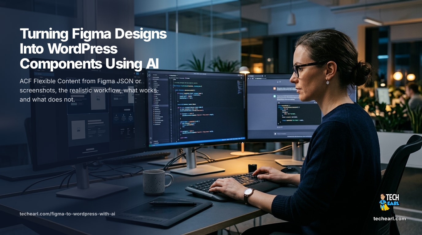 Figma to ACF Flexible Content pipeline with AI: describe the design, hand over JSON or screenshots, get ACF registration plus template partials. The realistic flow.