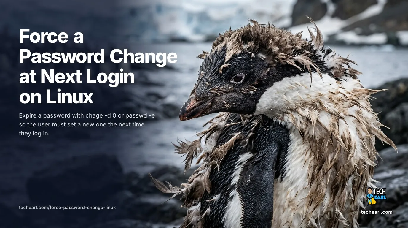 Expire a Linux password with chage -d 0 or passwd -e so the user must set a new one at next login, without locking the account.