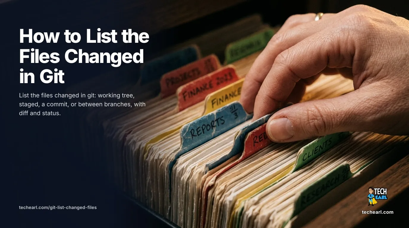 How to List the Files Changed in Git List the files changed in git from the command line: working tree, staged, last commit, between two branches, and piping the list to a linter to check only what changed.
