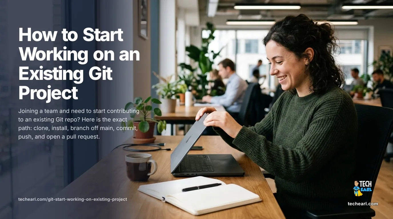 How to Start Working on an Existing Git Project How to start working on an existing Git repository by cloning, branching, and opening a pull request