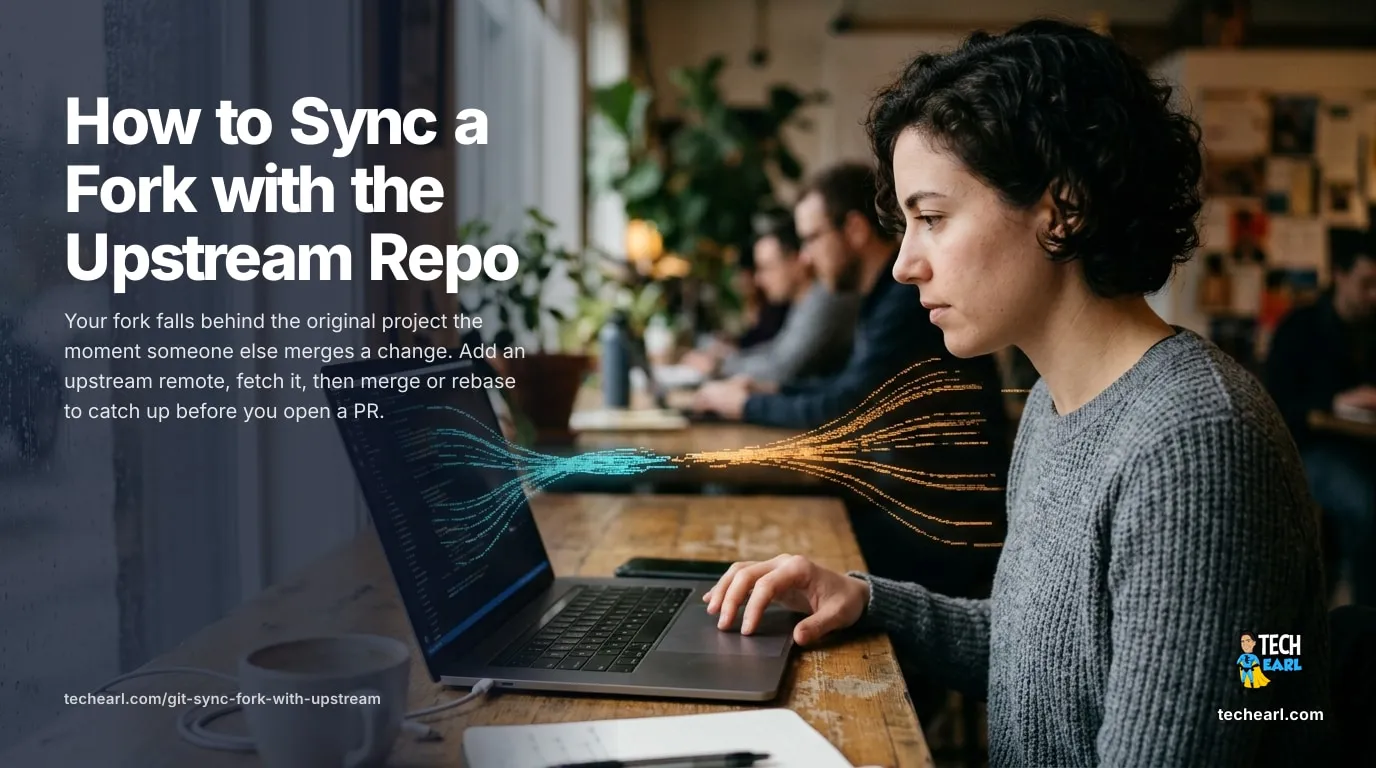 How to sync a fork with the upstream repository in Git by adding an upstream remote and fetching