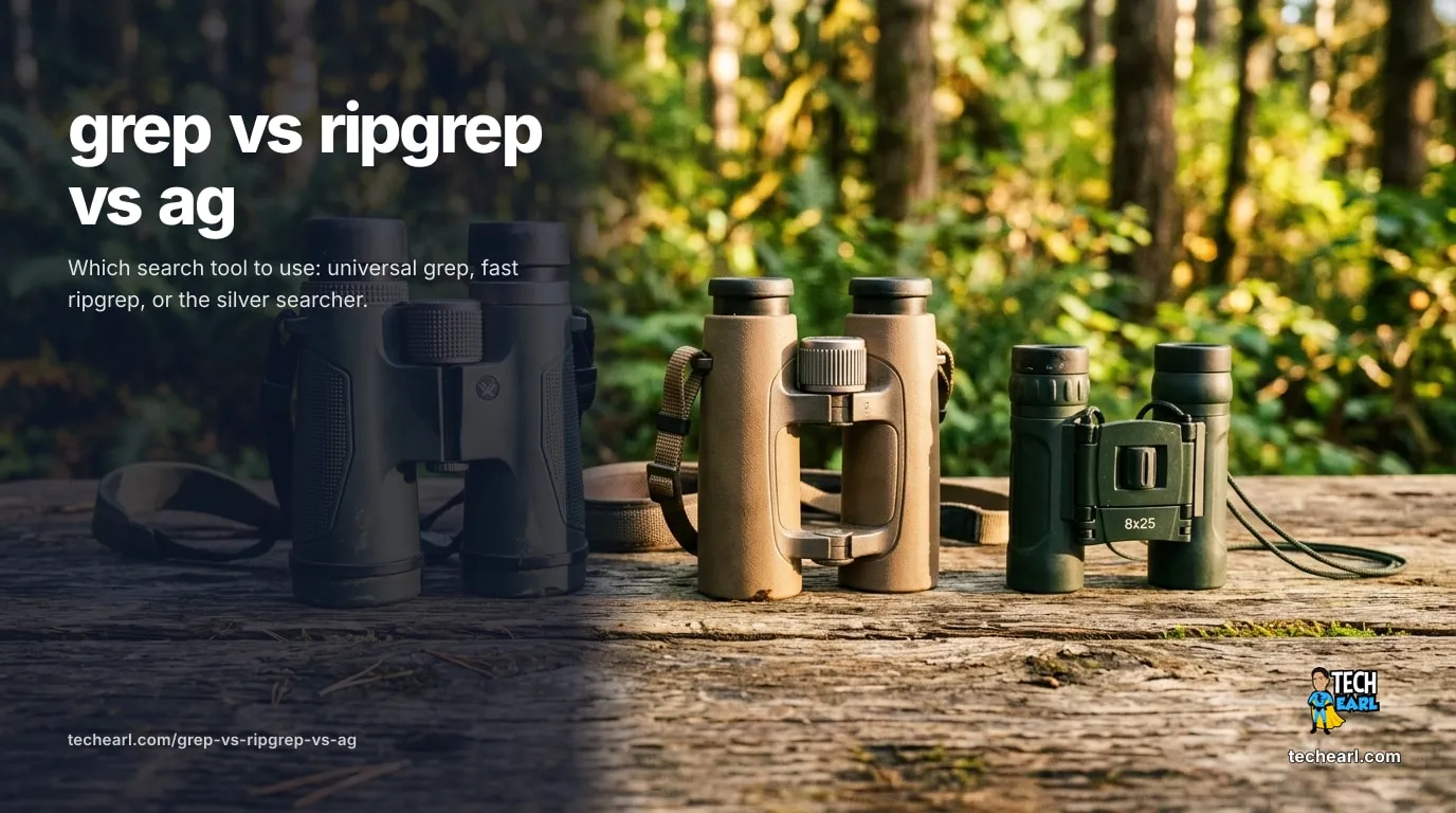 grep vs ripgrep vs ag: Which Search Tool to Use (2026) grep is universal and searches everything you point it at; ripgrep (rg) is the fast Rust default that skips .gitignore'd and binary files; ag is the older fast-grep now superseded. Compare speed, defaults, and regex engines.