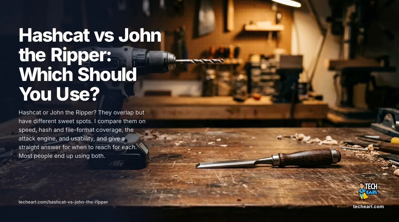 Hashcat vs John the Ripper: Which Should You Use? Hashcat vs John the Ripper on speed, hash coverage, file formats, attack engine, and usability, with a clear decision table for when to reach for each.