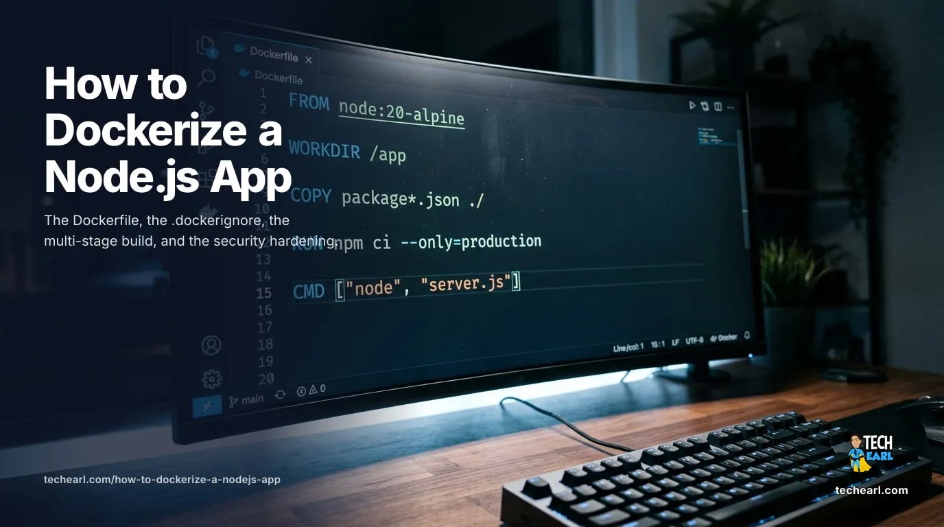 How to Dockerize a Node.js App (Multi-Stage + Small Image) A working Dockerfile for a Node.js app: multi-stage build, npm ci, non-root user, .dockerignore, the node_modules volume trick for fast Mac dev, and a Compose snippet.