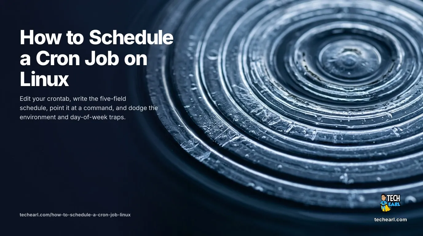 How to schedule a cron job on Linux: edit your crontab, write the five-field cron schedule, and point it at a command to run on a recurring timer.