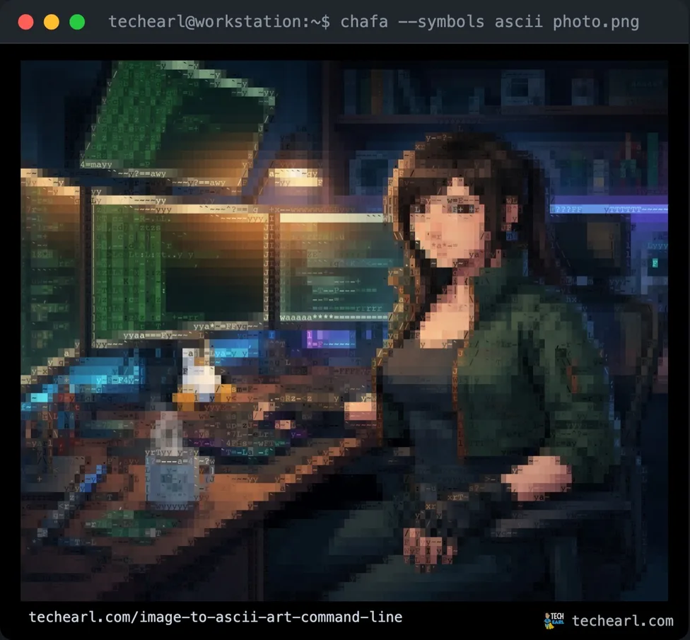 chafa output restricted to plain ASCII symbols but still rendered in color