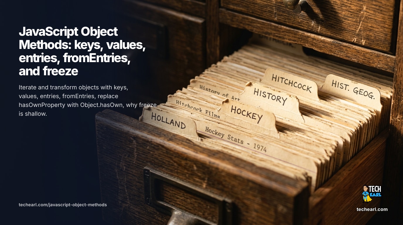 javascript object entries() method: getting object... JavaScript Object Methods: keys, values, entries, fromEntries, freeze