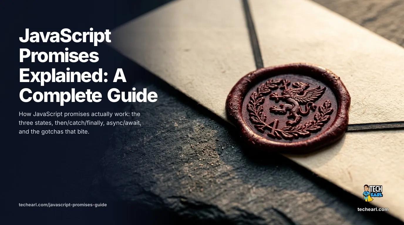 A complete guide to JavaScript promises: states, then/catch/finally, async/await, and the await-in-a-loop trap, with runnable examples.