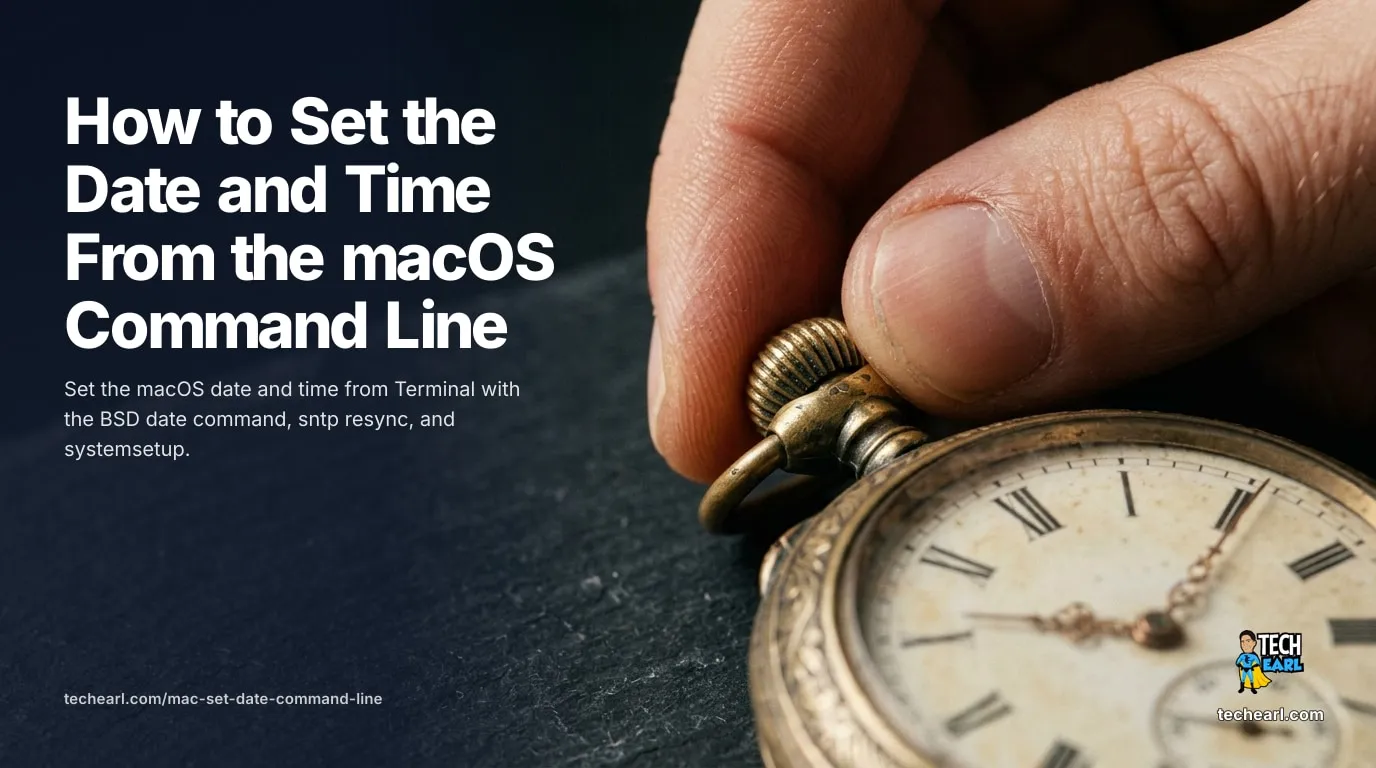 How to Set the Date and Time From the macOS Command Line Set the macOS system date and time from the Terminal with the BSD date command, why date -I does not work, and how to stop network time from resyncing your manual set.