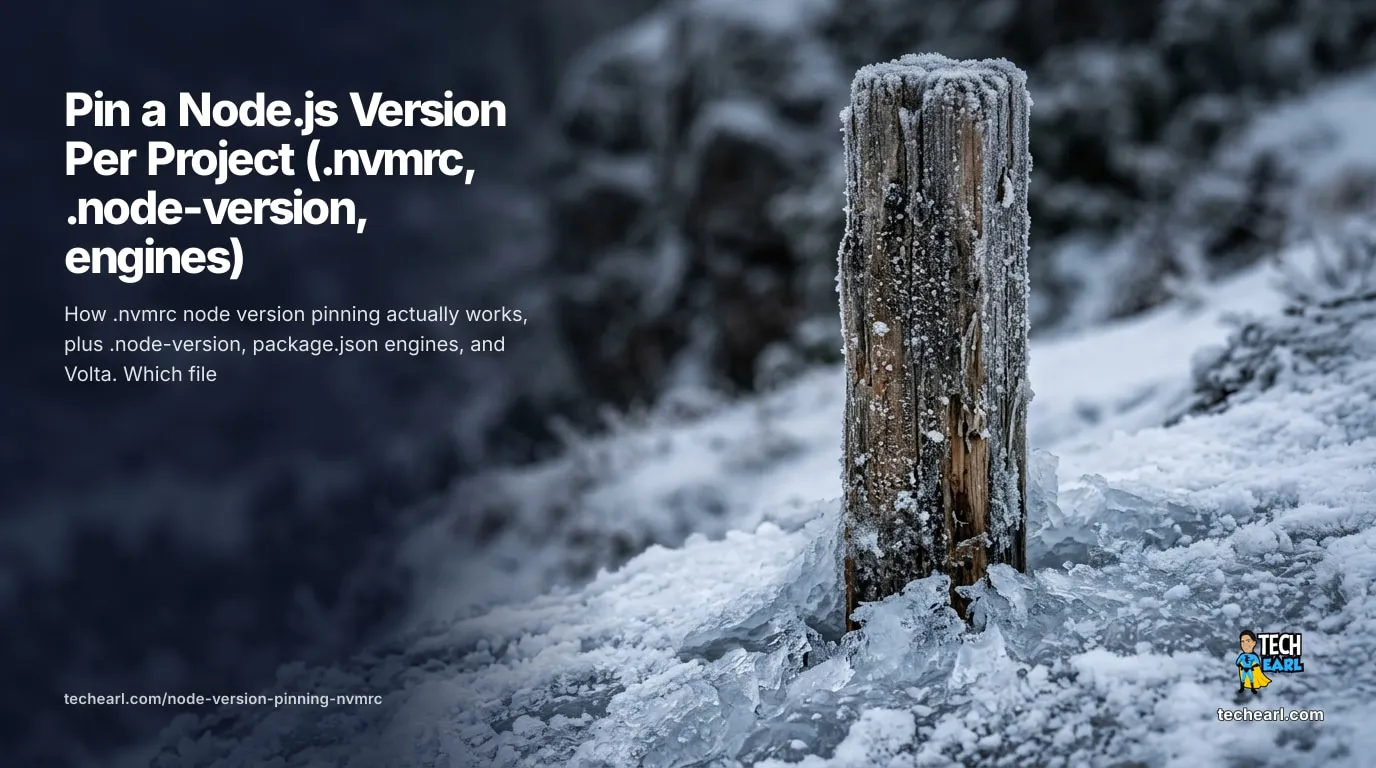 Pin a Node.js Version Per Project: .nvmrc, .node-version, engines, Volta Pin a Node.js version per project with .nvmrc, .node-version, package.json engines, and Volta, kept in sync with CI
