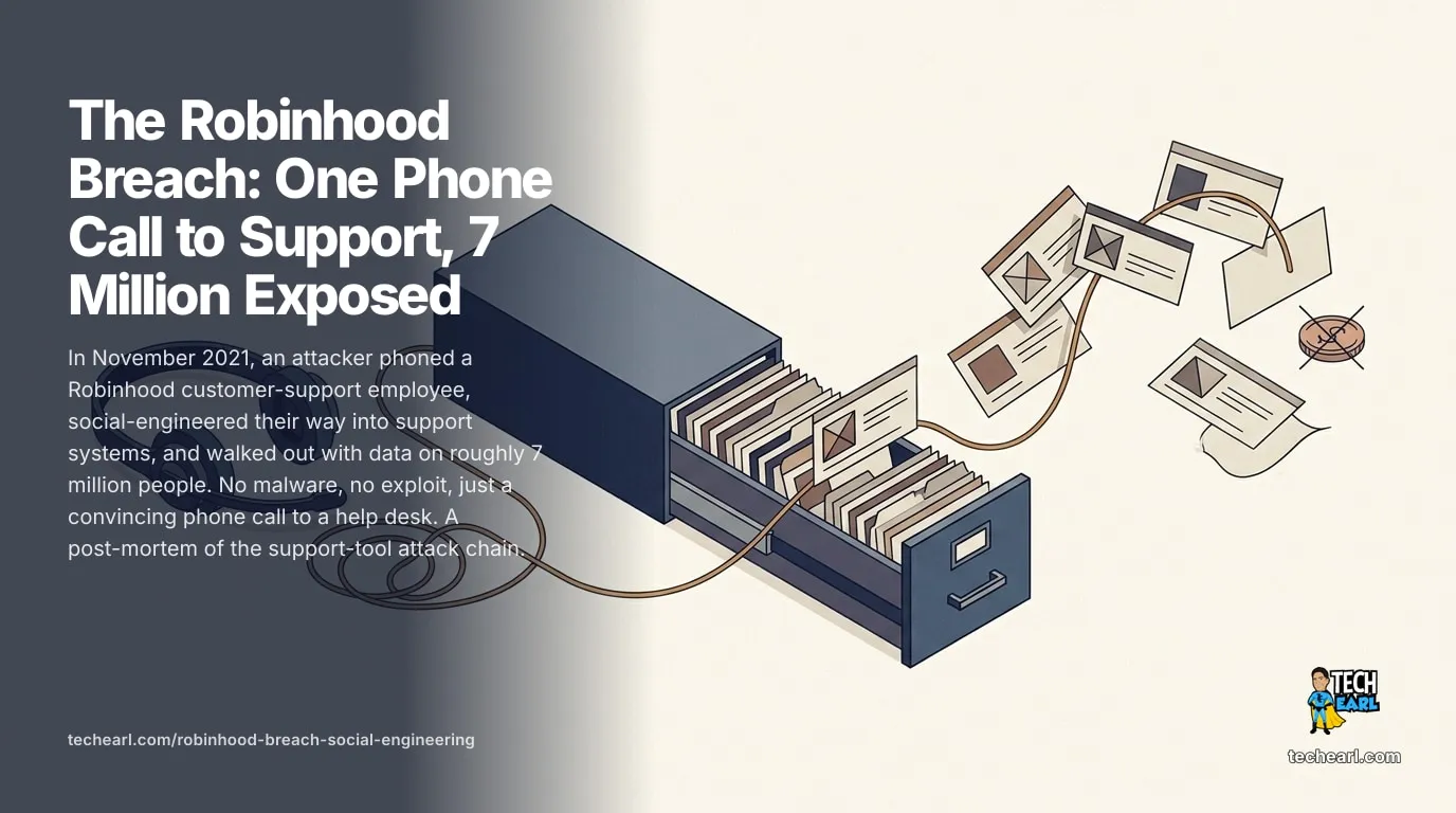 Robinhood Breach: One Support Phone Call, 7M Exposed How the 2021 Robinhood breach used a vishing call to a customer-support employee to reach support systems and expose data on roughly 7 million people.