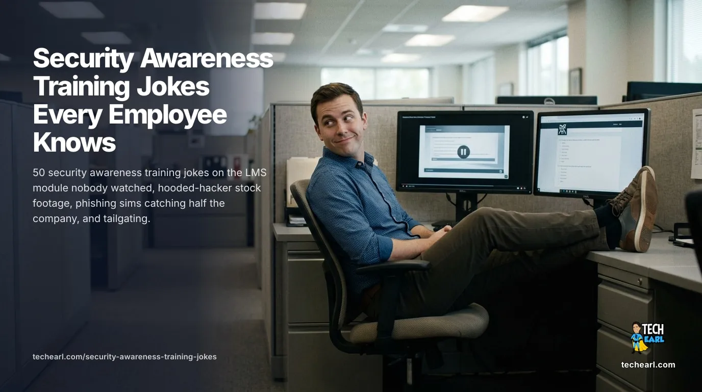50 Security Awareness Training Jokes Every Employee Knows 50 security awareness training jokes for employees on LMS modules nobody watches, hooded-hacker stock footage, phishing sims, and badge tailgating.