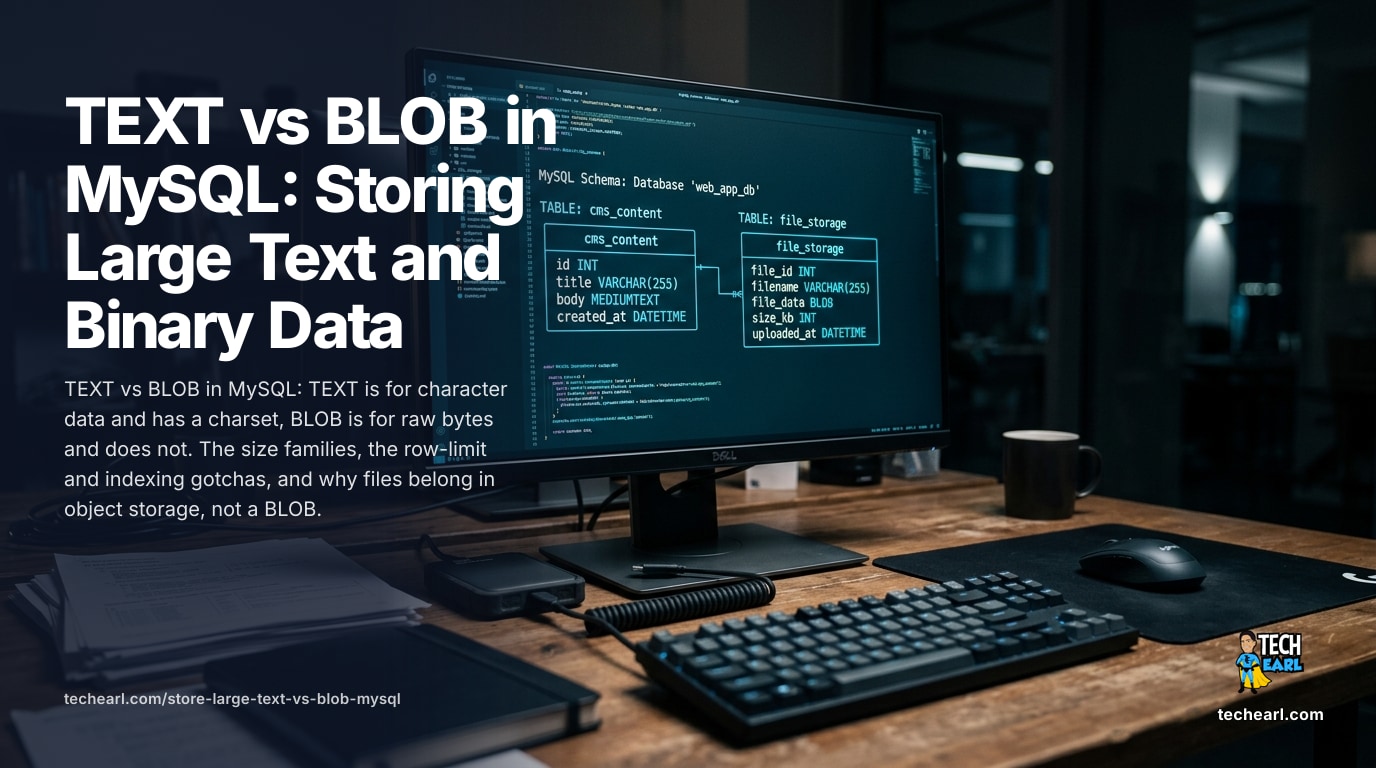 TEXT vs BLOB in MySQL: Storing Large Text and Binary Data (2026)