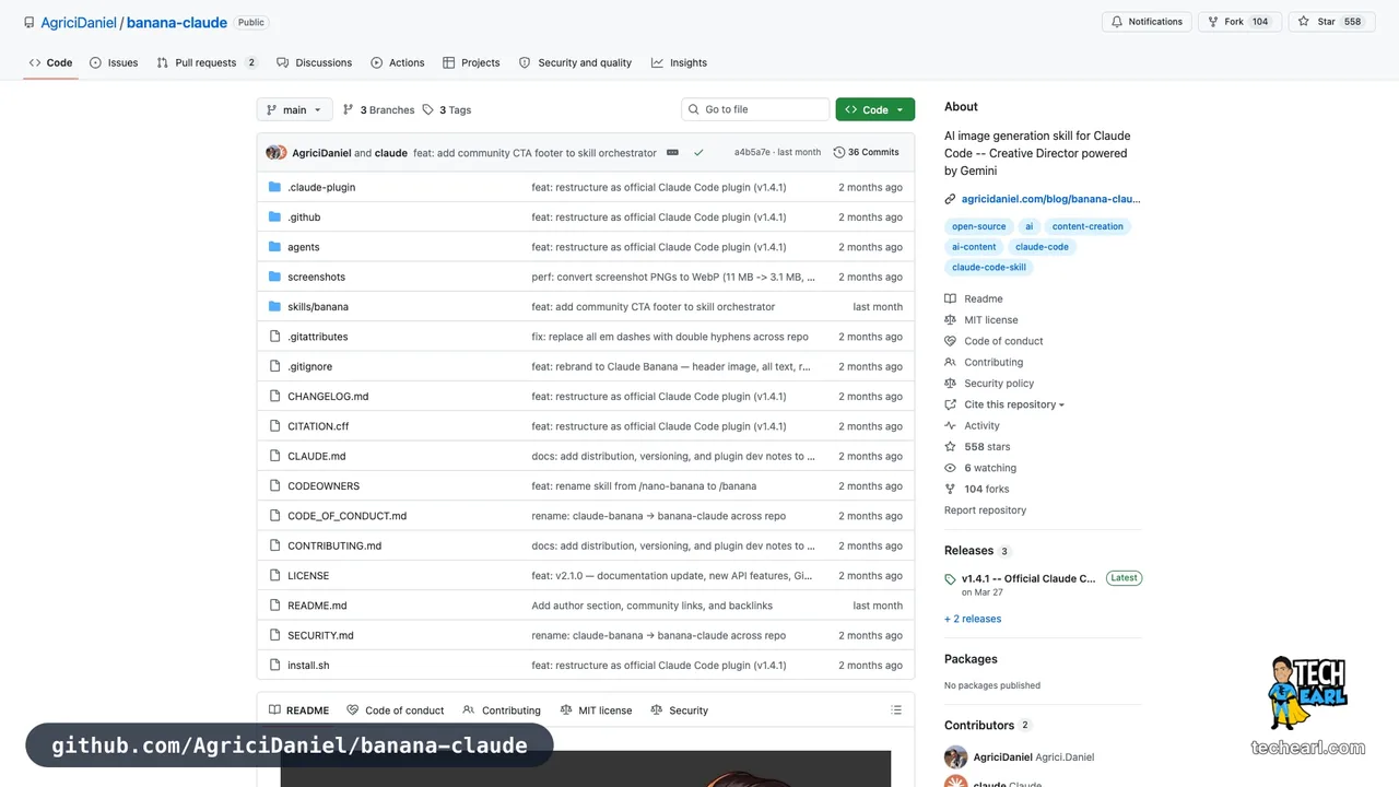 github.com/AgriciDaniel/banana-claude — the GitHub repo for the /banana image-generation skill