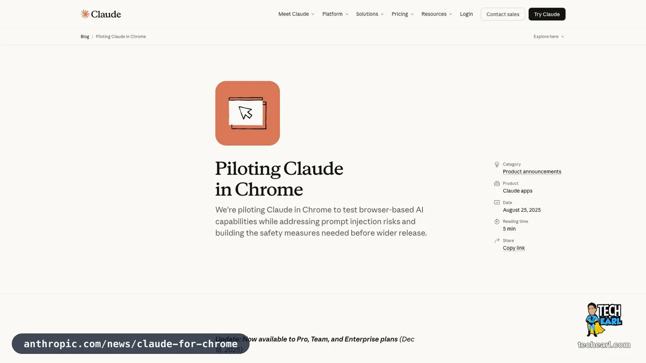 anthropic.com/news/claude-for-chrome — the Anthropic announcement for the Claude in Chrome browser extension