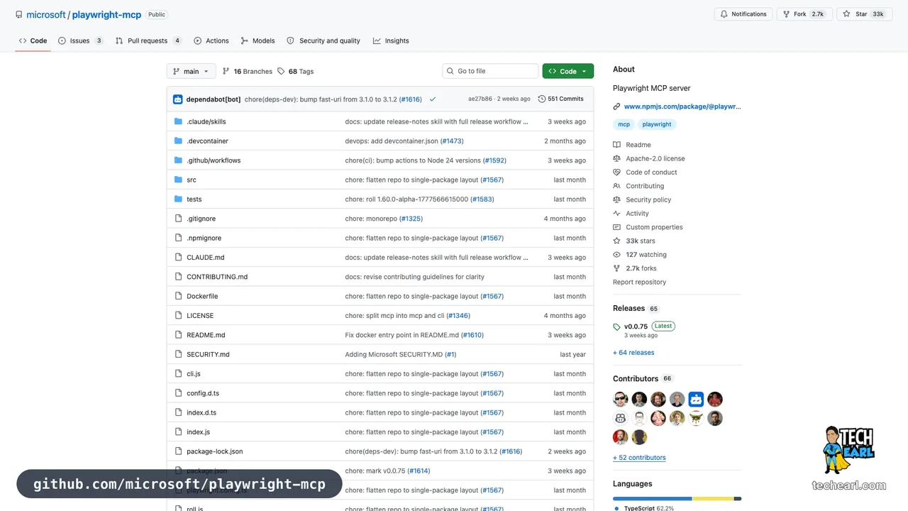 microsoft/playwright-mcp on GitHub — the Playwright MCP server for headless browser automation