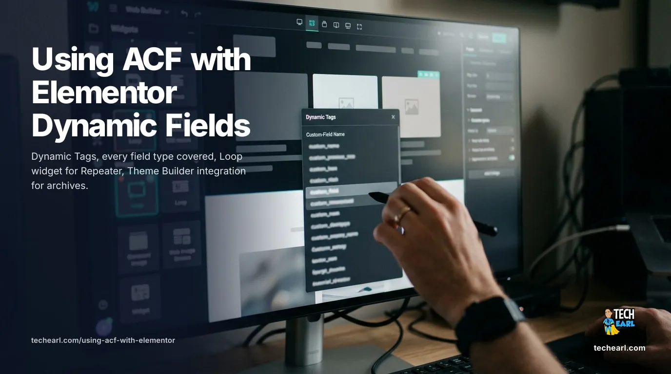 Using ACF with Elementor Dynamic Fields (Complete Guide 2026) Elementor Pro's ACF Dynamic Tags. Every field type, Loop widget for Repeater, Theme Builder integration for archives. The mature reference.