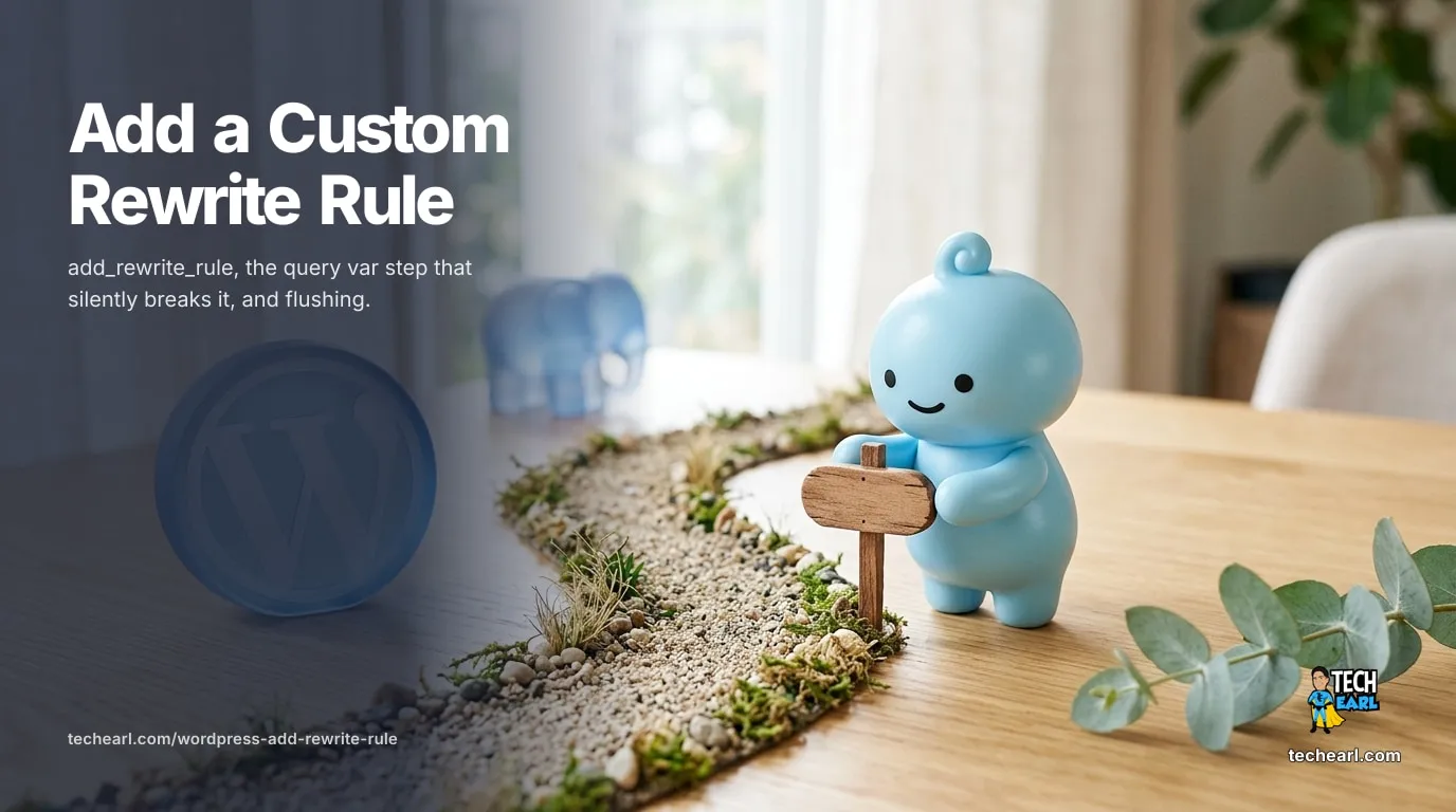WordPress add_rewrite_rule: Add a Custom Rewrite Rule How to add a custom rewrite rule in WordPress: the add_rewrite_rule call on init, registering the custom query var with the query_vars filter, reading it with get_query_var, loading a template, and flushing the rewrite rules once.