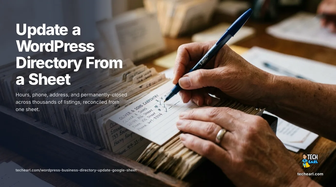 Update a WordPress Business Directory From a Google Sheet Terminal preview of WordPress directory changes from a Google Sheet