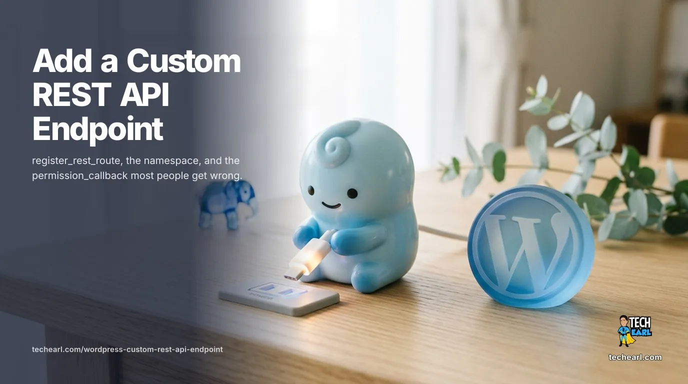 WordPress register_rest_route: Custom REST Endpoint How to register a custom WordPress REST API endpoint with register_rest_route on rest_api_init: namespace, methods, the required permission_callback, args validation and sanitization, and WP_REST_Response output.