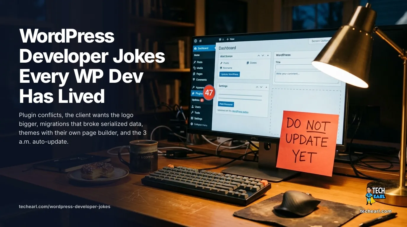 60 WordPress Developer Jokes Every WP Dev Has Lived WordPress developer humor collection cover