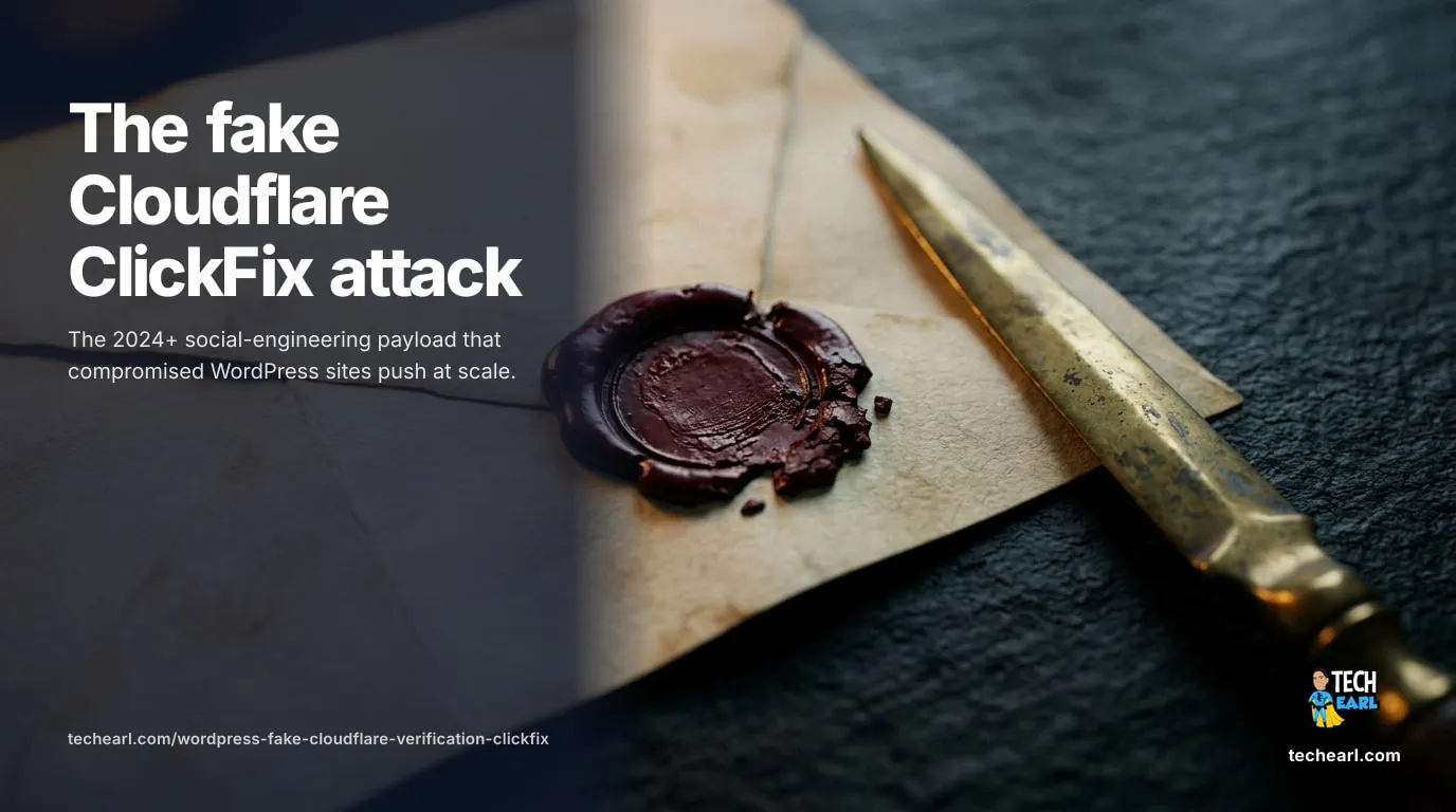 Visitors see a fake Cloudflare verification on your WordPress site asking them to paste a command. That's ClickFix. Detection, removal, and persistence cleanup so it doesn't return.