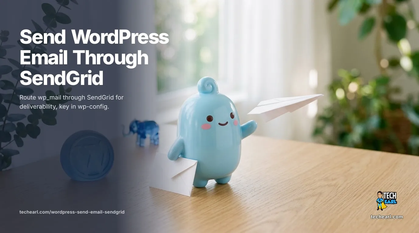 Route WordPress email through SendGrid: a phpmailer_init hook that switches wp_mail() to SendGrid's SMTP relay on smtp.sendgrid.net port 587, with the API key stored in wp-config.php for authenticated, SPF/DKIM-signed delivery.